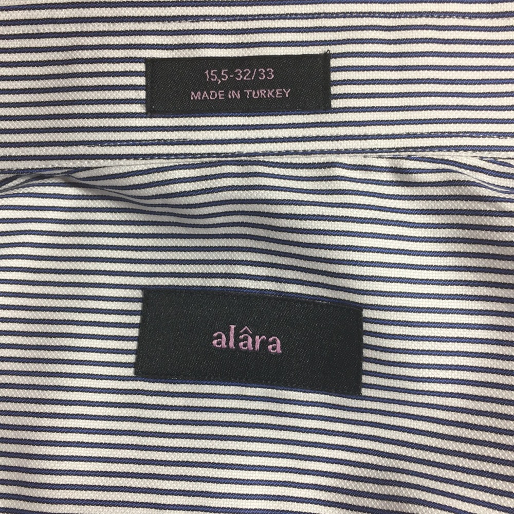 Alara Dress Shirt Egyptian Cotton Navy 15.5 32/33 - Picture 8 of 8